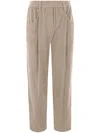 Brunello Cucinelli Women Corduroy Velvet Baggy Trousers In Neutral