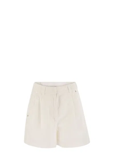 Brunello Cucinelli Women's Cotton And Linen Shorts With Jewellery