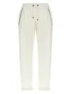 Brunello Cucinelli White Pants With Elastic Drawstring Waist And Monile Detail On The Pockets In Cotton Woman In White