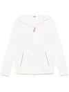 Brunello Cucinelli Cotton And Silk Interlock Hooded Sweatshirt With `p In Multicolor