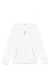 Brunello Cucinelli Cotton And Silk Interlock Hooded Sweatshirt With `p In Ivory