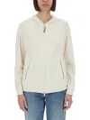 Brunello Cucinelli Women Cotton And Silk Interlock Topwear In White