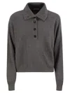 Brunello Cucinelli Women Cotton And Viscose Rib Knit High Collar In Gray