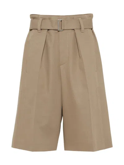 Brunello Cucinelli Women's Cotton And Wool Cover Paperbag Bermuda Shorts In Beige