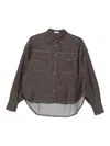 Brunello Cucinelli Cotton Blend Shirt Metallic Finish