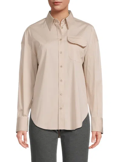 Brunello Cucinelli Women's Cotton Blend Shirt In Almond