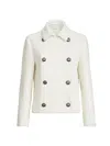 Brunello Cucinelli Cable-knit Buttoned Blazer In White