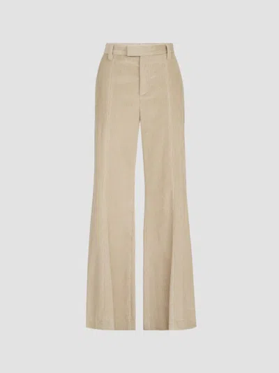 Brunello Cucinelli Women's Cotton Corduroy Wide Flare Trousers In White