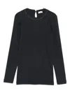 Brunello Cucinelli Embellished Crewneck Sweater With Keyhole Detail In Black