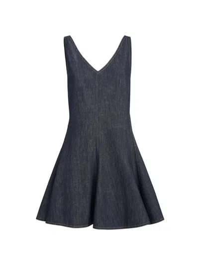 Brunello Cucinelli Women's Cotton Denim Effect Twill Mini Dress In Blue