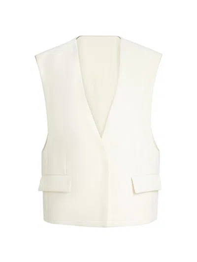 Brunello Cucinelli Women's Cotton Double Twill Crêpe Vest With Monili In White