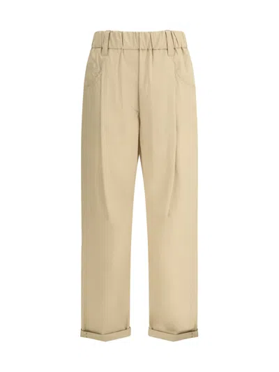 Brunello Cucinelli Women Cotton Elasticated Pants