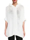 Brunello Cucinelli Women's Cotton Hooded Knit Cardigan In White