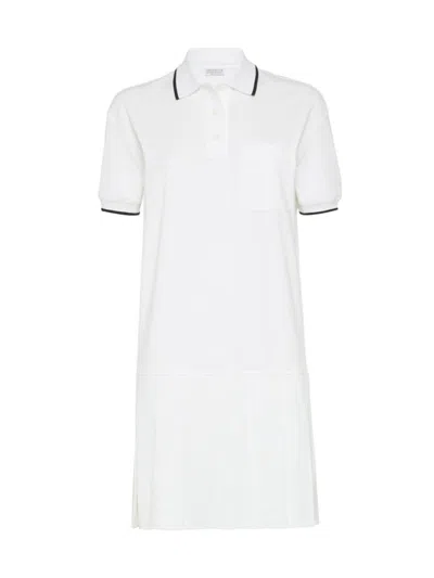 Brunello Cucinelli Women's Cotton Interlock Dress In White