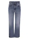 Brunello Cucinelli Authentic Denim Loose Trousers With Shiny Tab