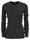 Brunello Cucinelli Cotton Jersey T-shirt With Dazzling Chalk Stripe Embroidery In Black