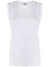 Brunello Cucinelli White Basic Tank Top In White