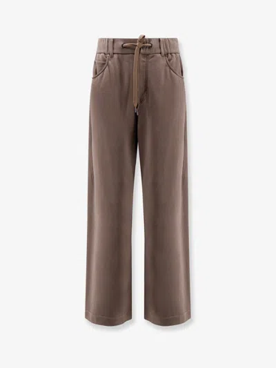 Brunello Cucinelli Women Cotton Jogging Trousers In Multi