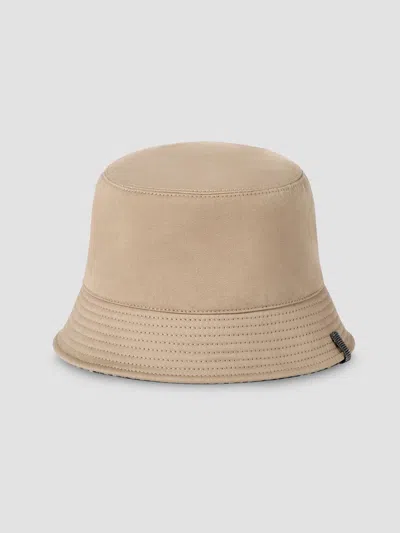 Brunello Cucinelli Women's Cotton, Linen And Virgin Wool Reversible Bucket Hat With Monili In Sand