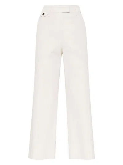 BRUNELLO CUCINELLI WOMEN'S COTTON-LINEN BLEND TROUSERS