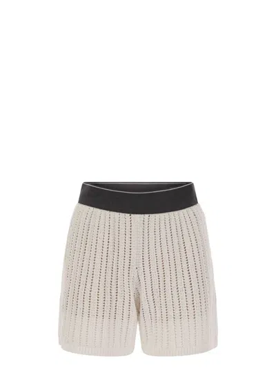 BRUNELLO CUCINELLI WOMEN'S COTTON NET KNIT SHORTS