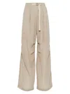 BRUNELLO CUCINELLI WOMEN'S COTTON ORGANZA ERGONOMIC LOOSE TROUSERS