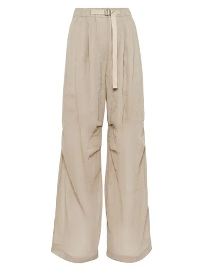 BRUNELLO CUCINELLI WOMEN'S COTTON ORGANZA ERGONOMIC LOOSE TROUSERS