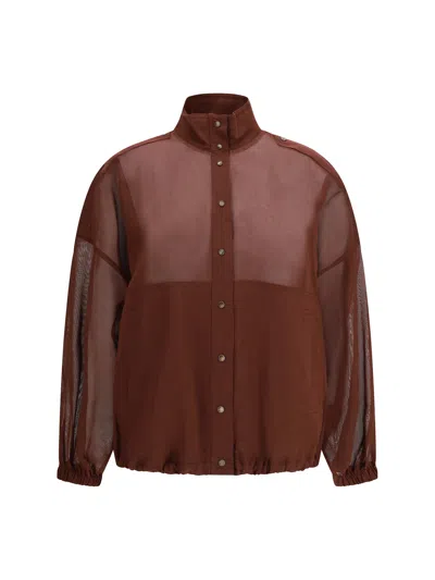 Brunello Cucinelli Multicolor Cotton Sweatshirt In Burgundy