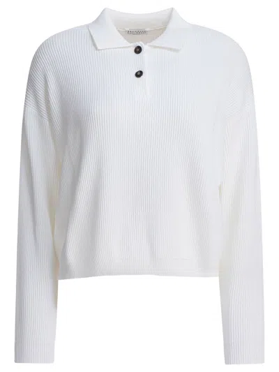 BRUNELLO CUCINELLI BRUNELLO CUCINELLI WOMEN COTTON POLO SWEATER