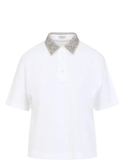 BRUNELLO CUCINELLI WOMEN'S COTTON POLO T-SHIRT
