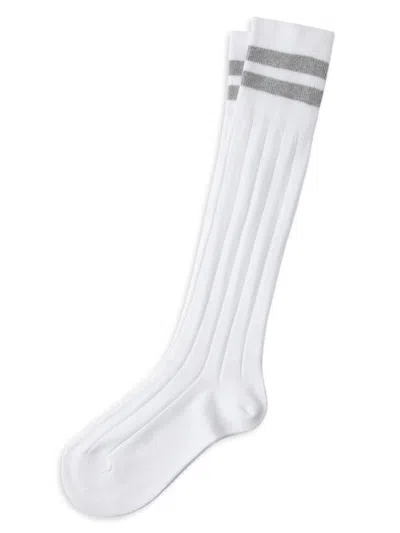 Brunello Cucinelli Women's Cotton Rib Knit Socks In Gray