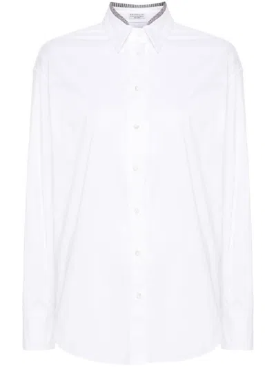 Brunello Cucinelli Women Cotton Shirt In White