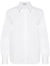 Brunello Cucinelli Stretch Cotton Poplin Shirt White In White