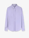 Brunello Cucinelli Women Cotton Shirt With Monili Detail In Blue