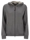 Brunello Cucinelli Women Cotton-silk Sweatshirt Topwear With Jewellery