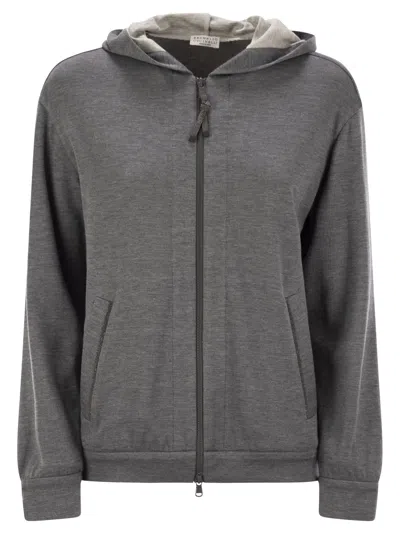 Brunello Cucinelli Women Cotton-silk Sweatshirt Topwear With Jewellery