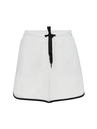 Brunello Cucinelli French Terry Cotton Monili Shorts In Off White