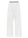 BRUNELLO CUCINELLI WOMEN'S COTTON SMOOTH FRENCH TERRY CROPPED BAGGY TROUSERS