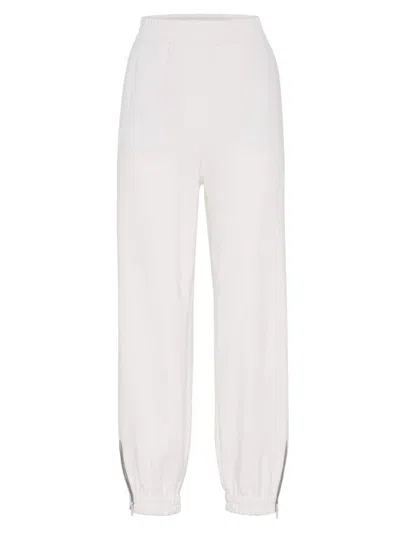 Brunello Cucinelli Mid-rise Track Trousers In White