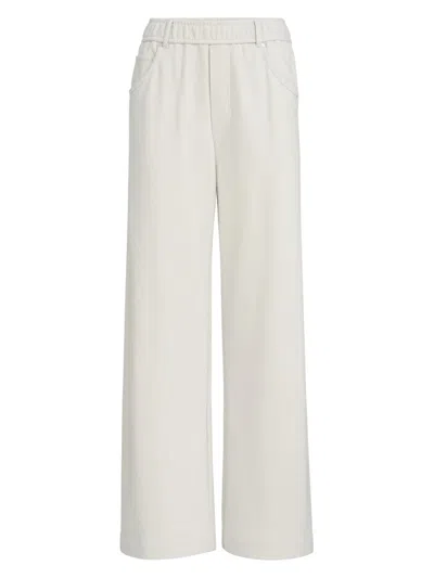 Brunello Cucinelli Smooth French Terry Trousers In White