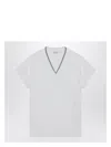 Brunello Cucinelli Cotton T-shirt With V-neck And Contrast Trim