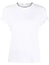 Brunello Cucinelli Stretch Cotton Jersey T-shirt With Precious Faux-layering In White