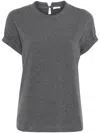 Brunello Cucinelli Women Cotton T-shirt In Gray