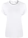 Brunello Cucinelli Stretch Cotton Jersey T-shirt With Precious Faux Layering In Multicolor