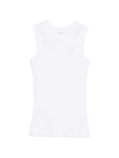 Brunello Cucinelli Cotton Crew Neck Ribbed Sleeveless Top In White