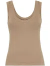 Brunello Cucinelli Women Cotton Top With Shiny Details In Multicolor