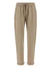 Brunello Cucinelli Women Cotton Tracksuit Bottoms In Brown