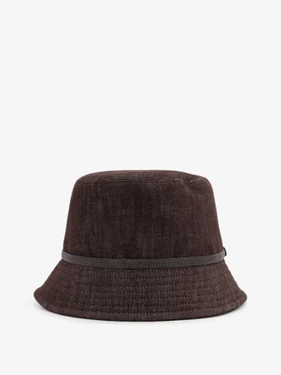 BRUNELLO CUCINELLI BRUNELLO CUCINELLI WOMEN COTTON TWILL BUCKET HAT