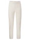 Brunello Cucinelli Cotton Twill Capri Trousers With Necklace In White