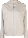 Brunello Cucinelli Cotton Zip-up Hoodie In Beige
